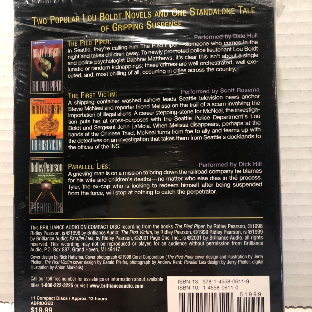 Audio books Ridley Pearson Compact Disc Collection Three Books In One. NIB - Picture 2 of 2